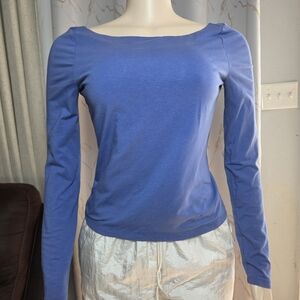 Banana Republic Women's Long-Sleeve Boatneck Top - Periwinkle Blue